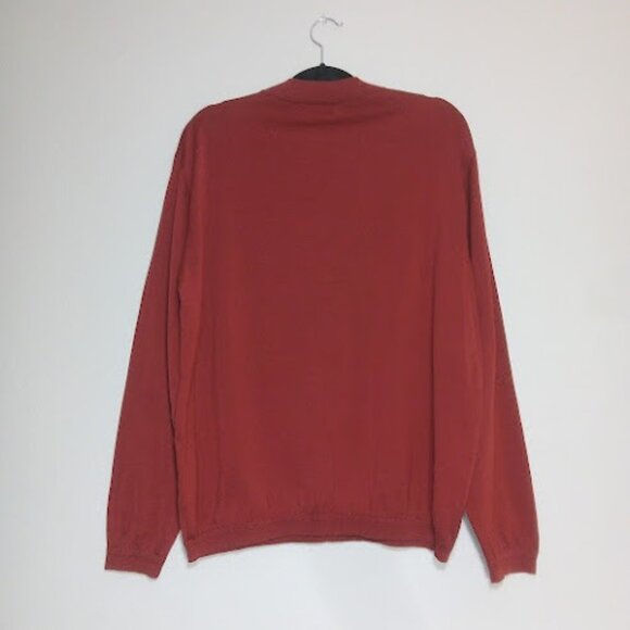 ST. CROIX SHOP Red Fine Knit Sweater Lightweight Made in The USA Breathable XL - Picture 2 of 10